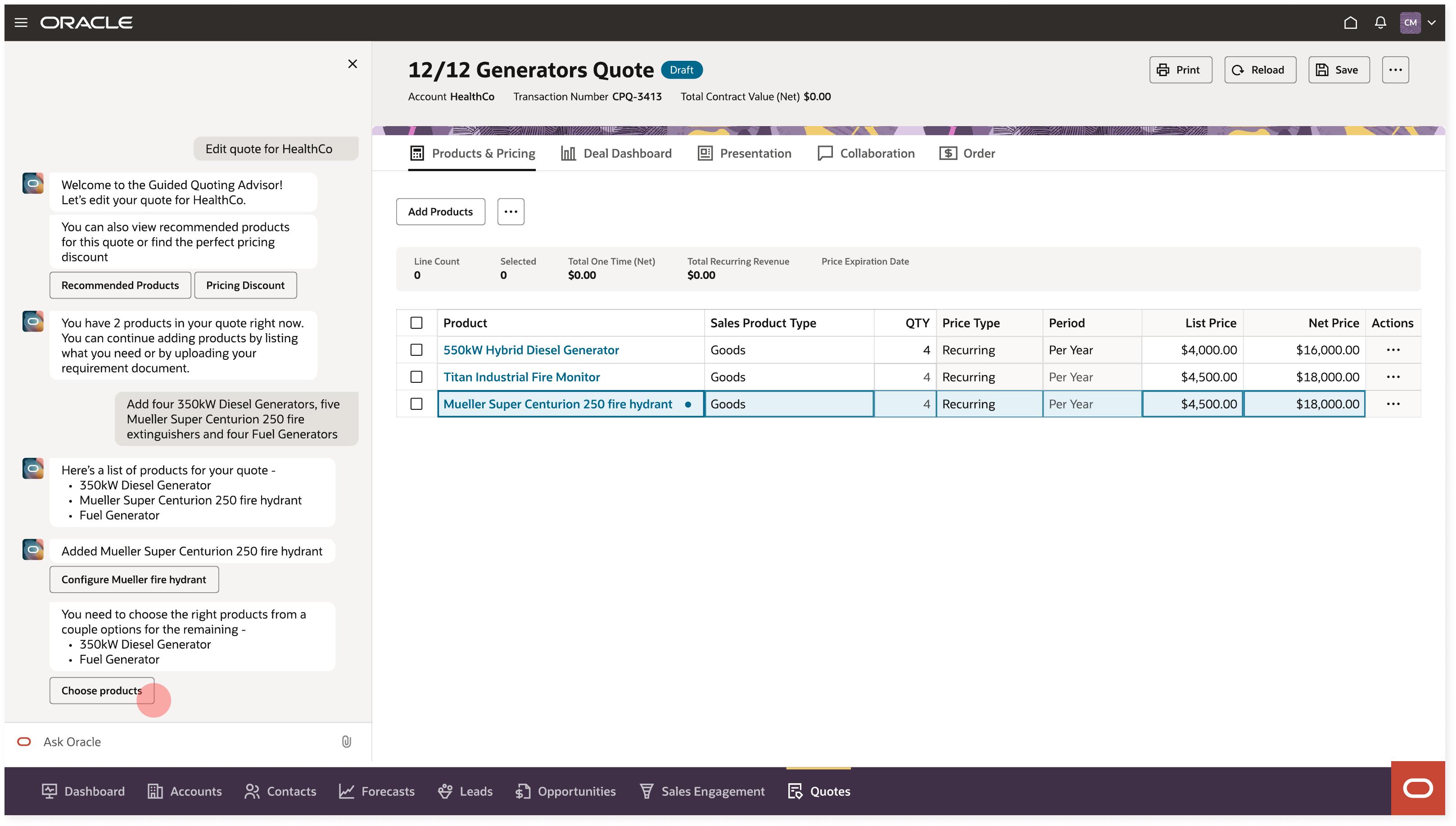 Agent adds confident products